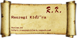 Reszegi Klára névjegykártya