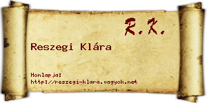 Reszegi Klára névjegykártya