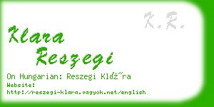 klara reszegi business card